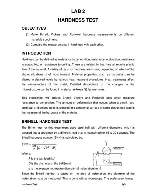 brinell hardness test conclusion|hardness tester lab report pdf.